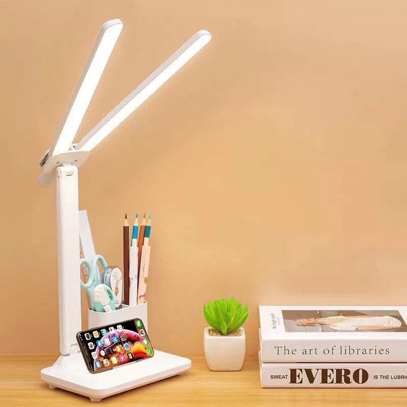 36-lamp LED dual-head eye-protecting desk lamp, USB charging study lamp, folding bedside lamp, business promotion gift lamp pic 1