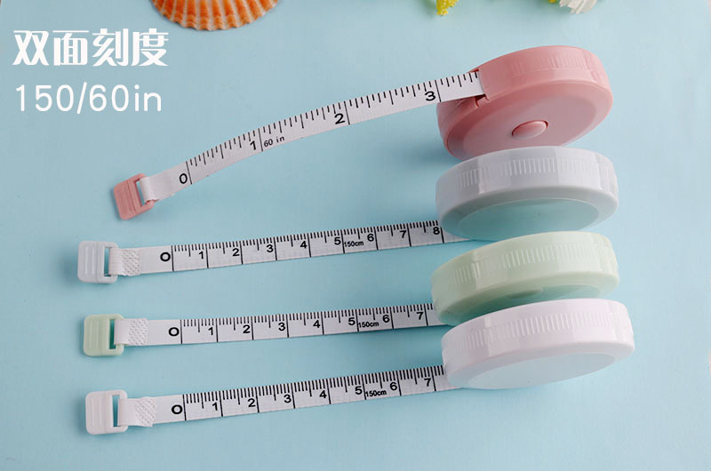 1.5-meter Nordic-style plastic mini tape measure, automatic telescopic inch measuring soft leather tape measure, foreign trade logo gift pic 18