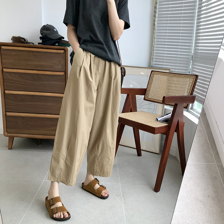 巨百搭轻薄透气酵洗棉小个子奶奶裤九分宽松显瘦休闲裤女夏季薄款详情20