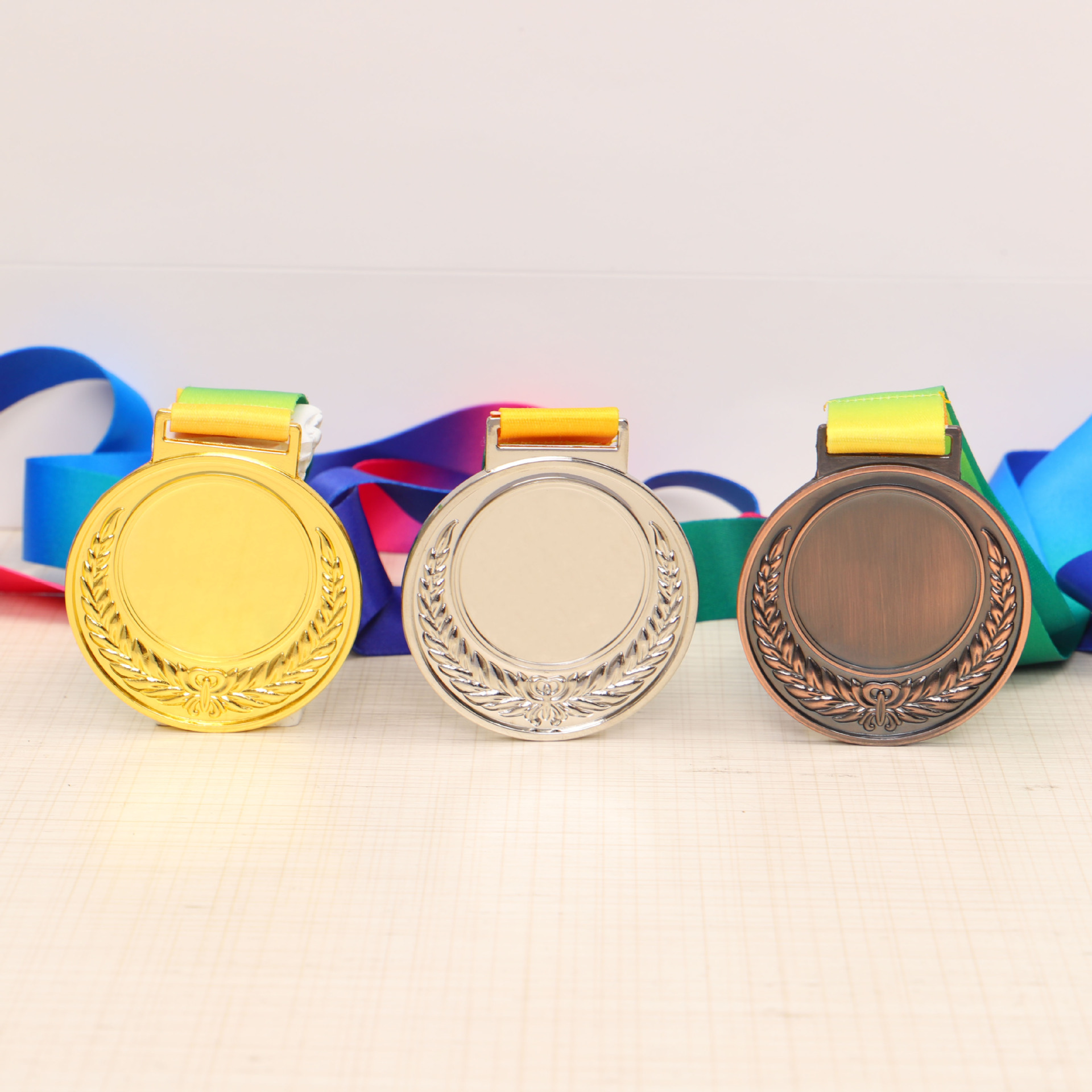 Ready-made universal metal MEDALS, marathon race wheat ear MEDALS, customized school sports meeting competition, kindergarten pic 16