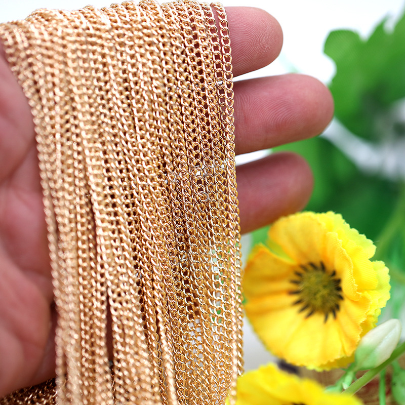 特密铁链 饰品链条 扭链 密细链 加密延长链 扭链加 密细铁链批发详情4