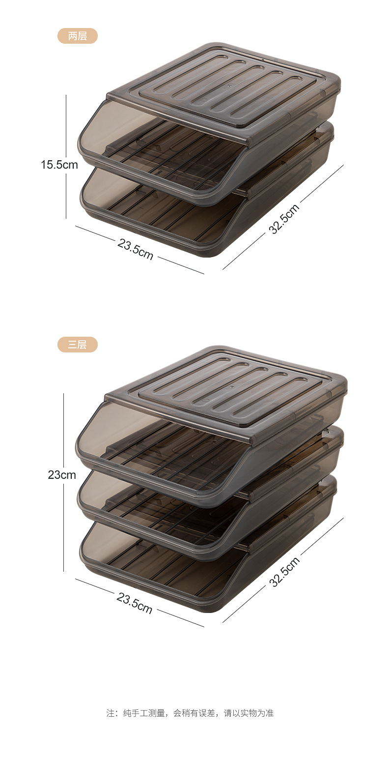 厨房桌面鸡蛋盒塑料可多层叠加滚动鸡蛋收纳盒食品级冰箱收纳盒详情13
