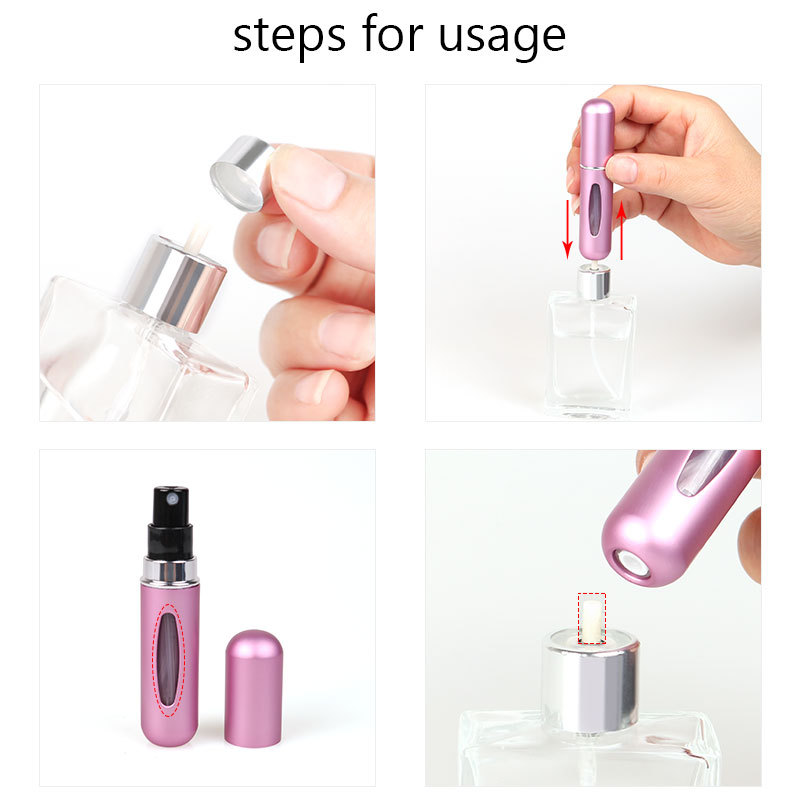 5ml perfume bottle, bottle-filled self-pumping, recyclable and refillable spray bottle, high-end portable cosmetic bottle pic 6