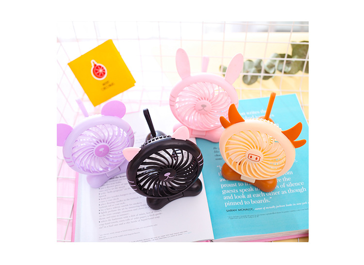 Creative cartoon usb fan, mini and cute, card-holding, folding and charging small electric fan, small household appliance pic 13
