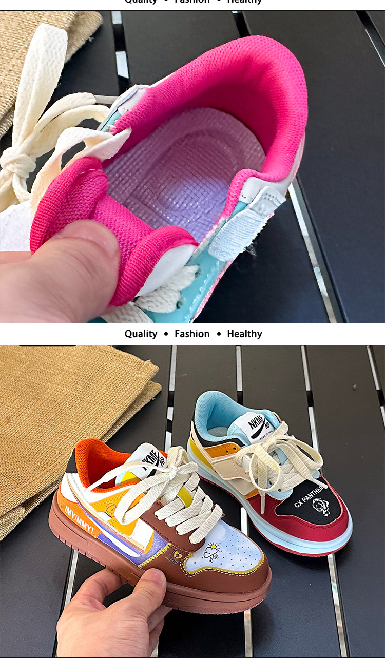 儿童鸳鸯板鞋2024秋季新款男童防滑运动鞋女童AB休闲鞋潮牌童鞋详情7