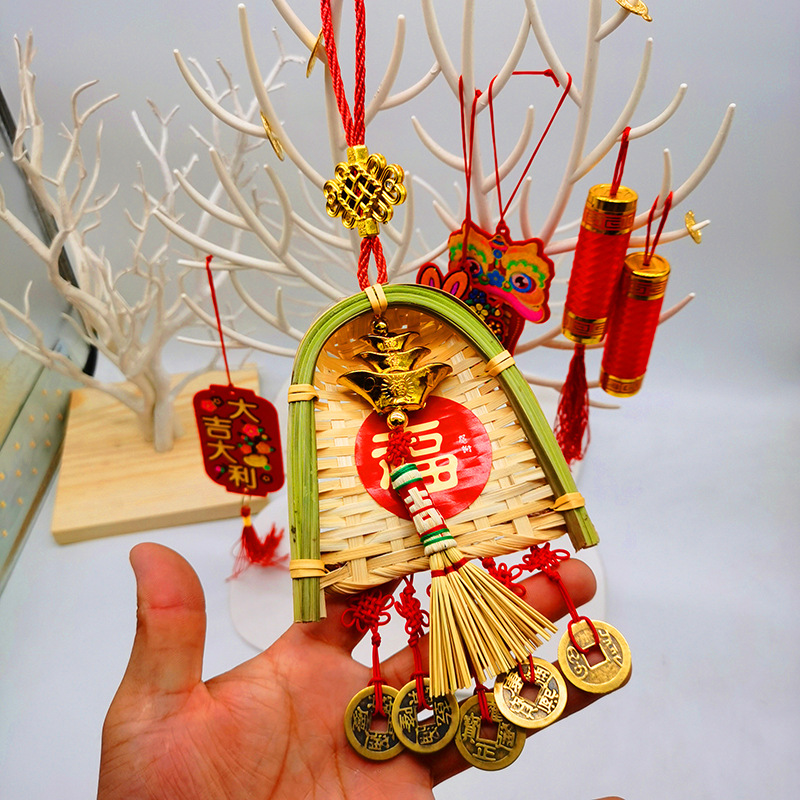 Copper coins, small brooms, dustpans, hanging ornaments, door decorations for moving into a new home, indoor hanging ornaments, TV wall decorations for the Qingming and Dragon Boat festivals pic 29