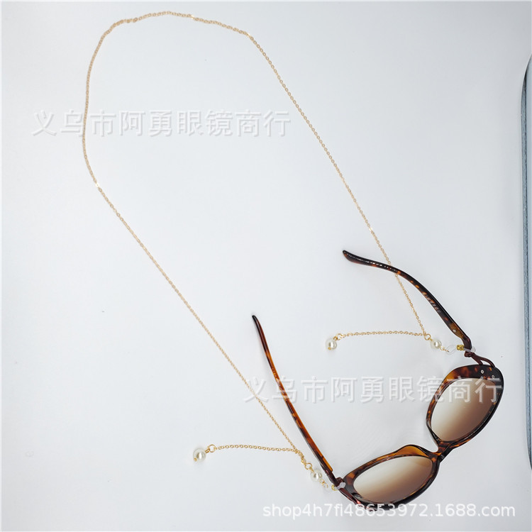 自产自销 批发 眼镜链 双吊珍珠眼镜链 韩风时尚眼镜绳 网红爆款详情3