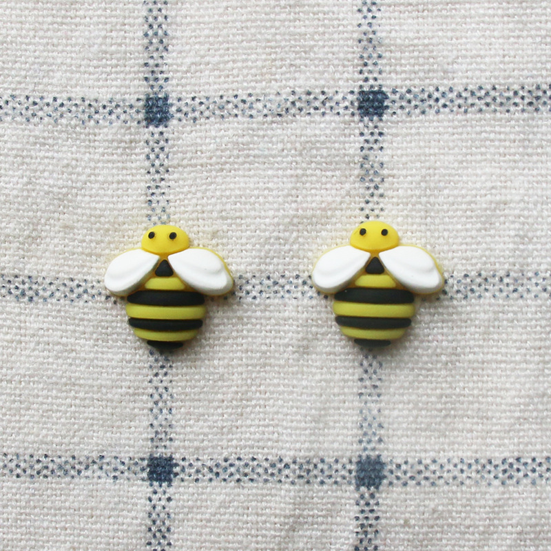 Accesorios de PVC tocados de abejas de dibujos animados accesorios de bricolaje accesorios para niños horquillas crema goteo pegamento casos de teléfono parches pic 9