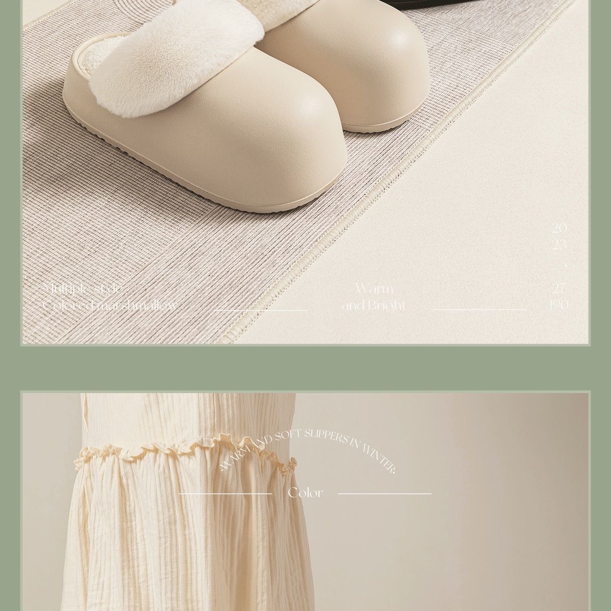 2023新款卡哇伊女款秋冬季棉拖鞋 可拆卸可拆洗 居家用防水保暖厚底 搭配可爱玩具款式详情18