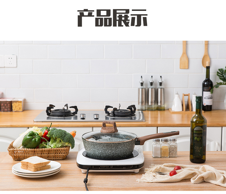 Factory direct sales of tourmaline non-stick pans, deep frying pans, flat pans, woks, soup POTS, induction cookers and gas stoves, universal pic 16
