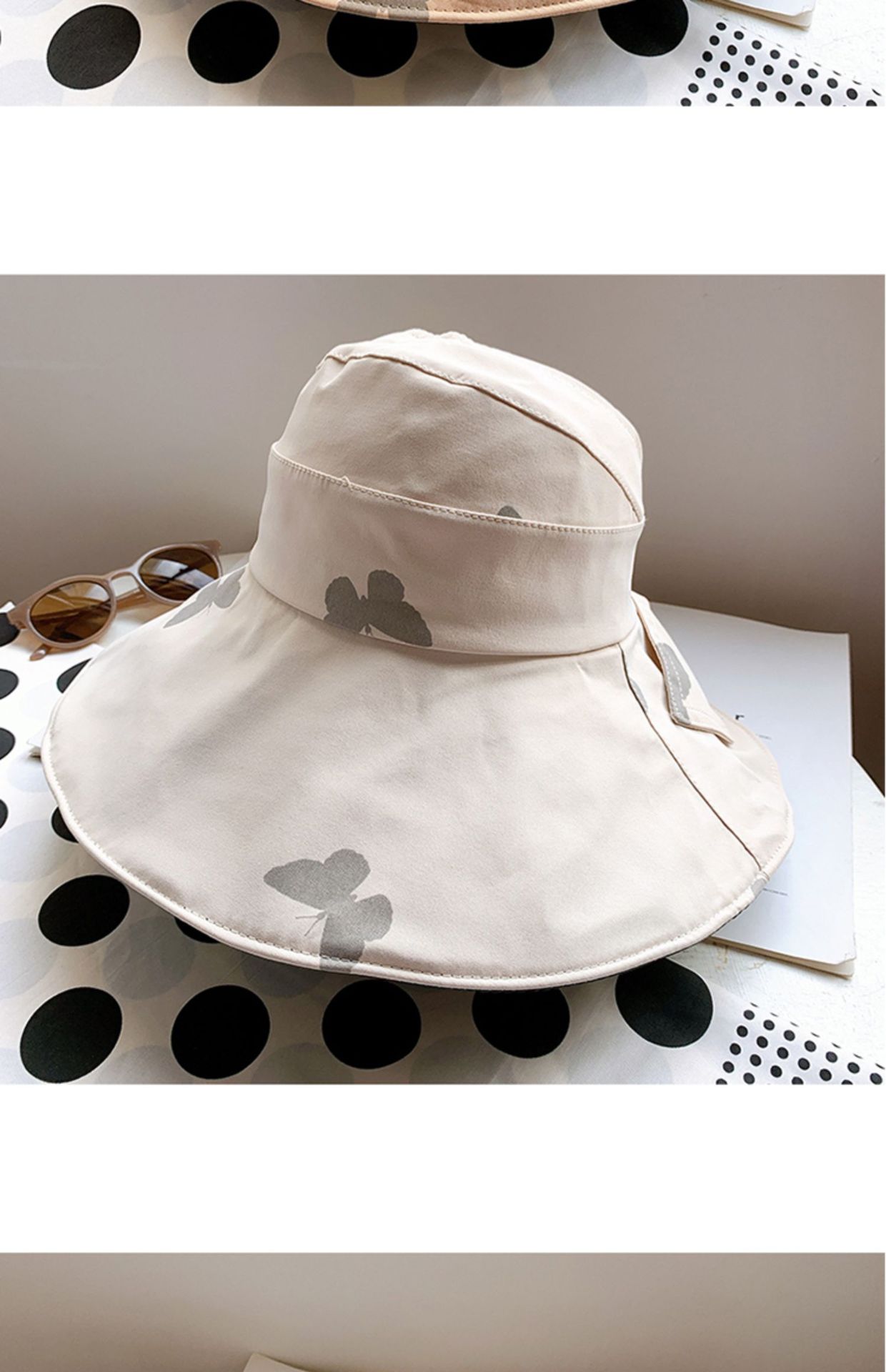 帽子女夏防晒空顶帽大沿韩版太阳帽百搭时尚蝴蝶结遮脸遮阳渔夫帽详情35