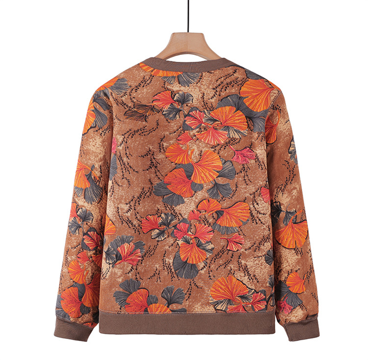 中老年人女装加绒加厚针织开衫妈妈保暖上衣服奶奶秋冬装毛衣外套详情19