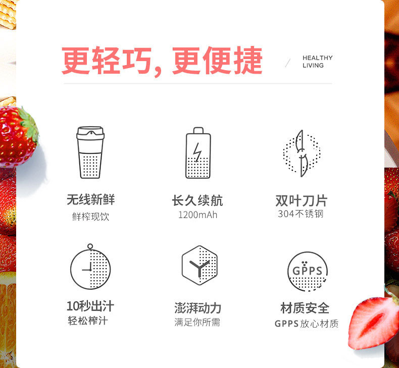 SAST Fresh Fruit Fun Portable Juicer, portable juice cup, USB charging, travel with wireless fresh juice hand-shaken cup pic 36