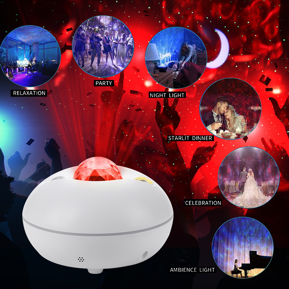 New music projection starry sky light, LED water ripple starry sky light, cross-border laser full sky star projection light, ambient night light pic 5