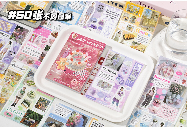 语闲切模贴纸书 漫游未完结系列 盐系古早风素材手帐谷子咕卡拼贴详情3