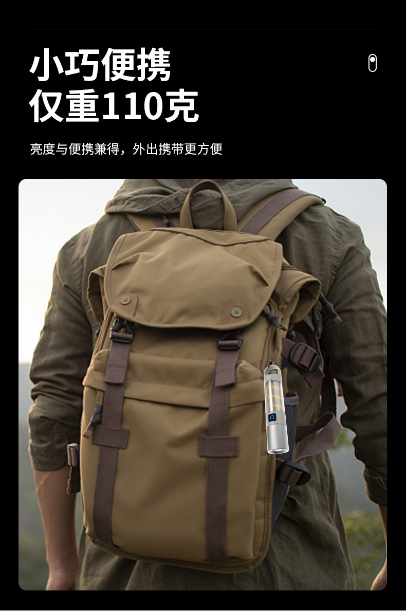 多功能强光手电筒带挂钩户外照明伸缩变焦手电露营灯雷射炮新奇详情10