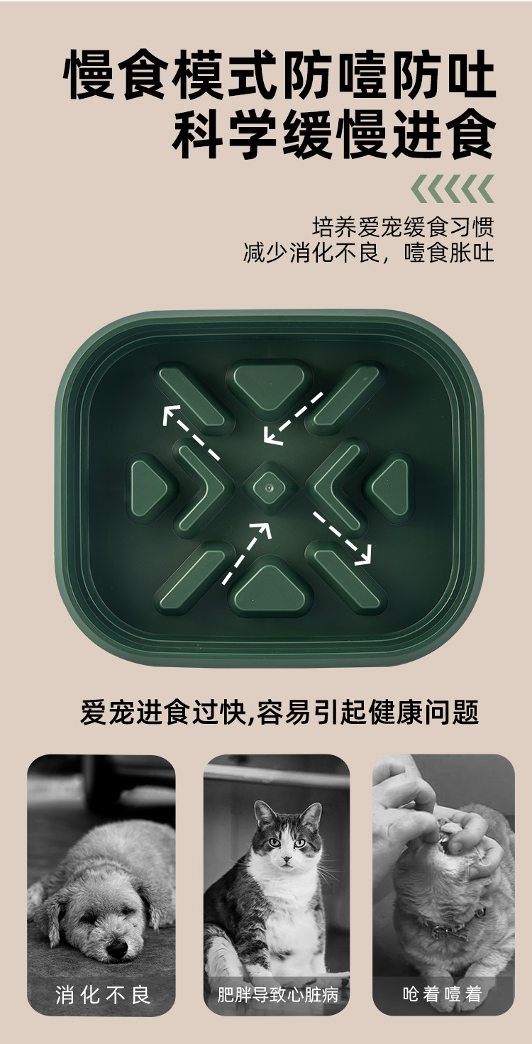 New type of pet food bowl, ceramic stainless steel dog food bowl, detachable and separable, single anti-choking slow food bowl with a stand pic 6