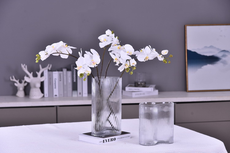 Wholesale of high-end artificial phalaenopsis from the manufacturer. 4-flower artificial phalaenopsis, a popular decorative artificial flower pic 13