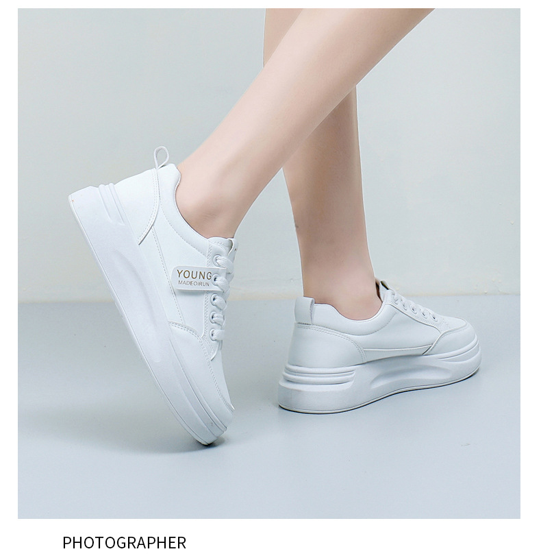 2024爆款春秋季轻便小白鞋皮面增高软底女士透气厚底运动休闲鞋女详情11