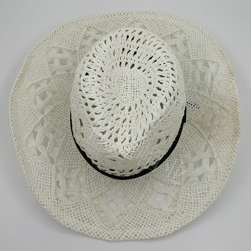 2023 New style denim hat for women, hollowed-out and foldable papyrus, Western denim hat, European and American cross-border trade straw hat pic 34