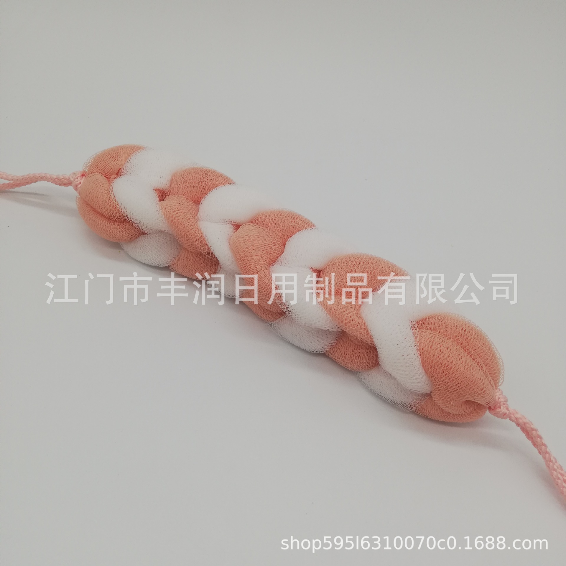 Wholesale twisted nine-section white long strip simple and elegant bath strips, strong adult back rubbing towels, soft bath strips pic 2