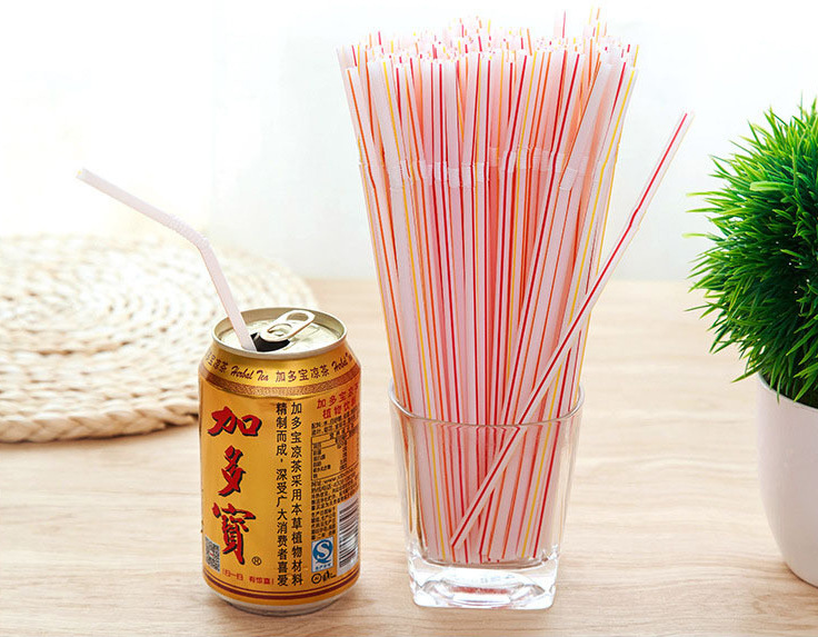 Disposable colored elbow plastic 100-piece straws that can be bent and lengthened for juice drinks, milk tea and soy milk pic 3
