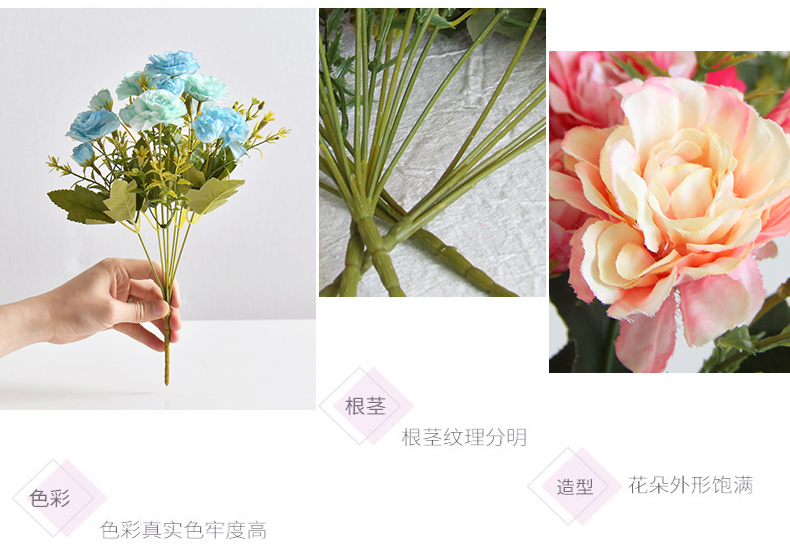 把束杜鹃花山茶花仿真花栅栏假花批发酒店商场超市布置装饰品软装详情8