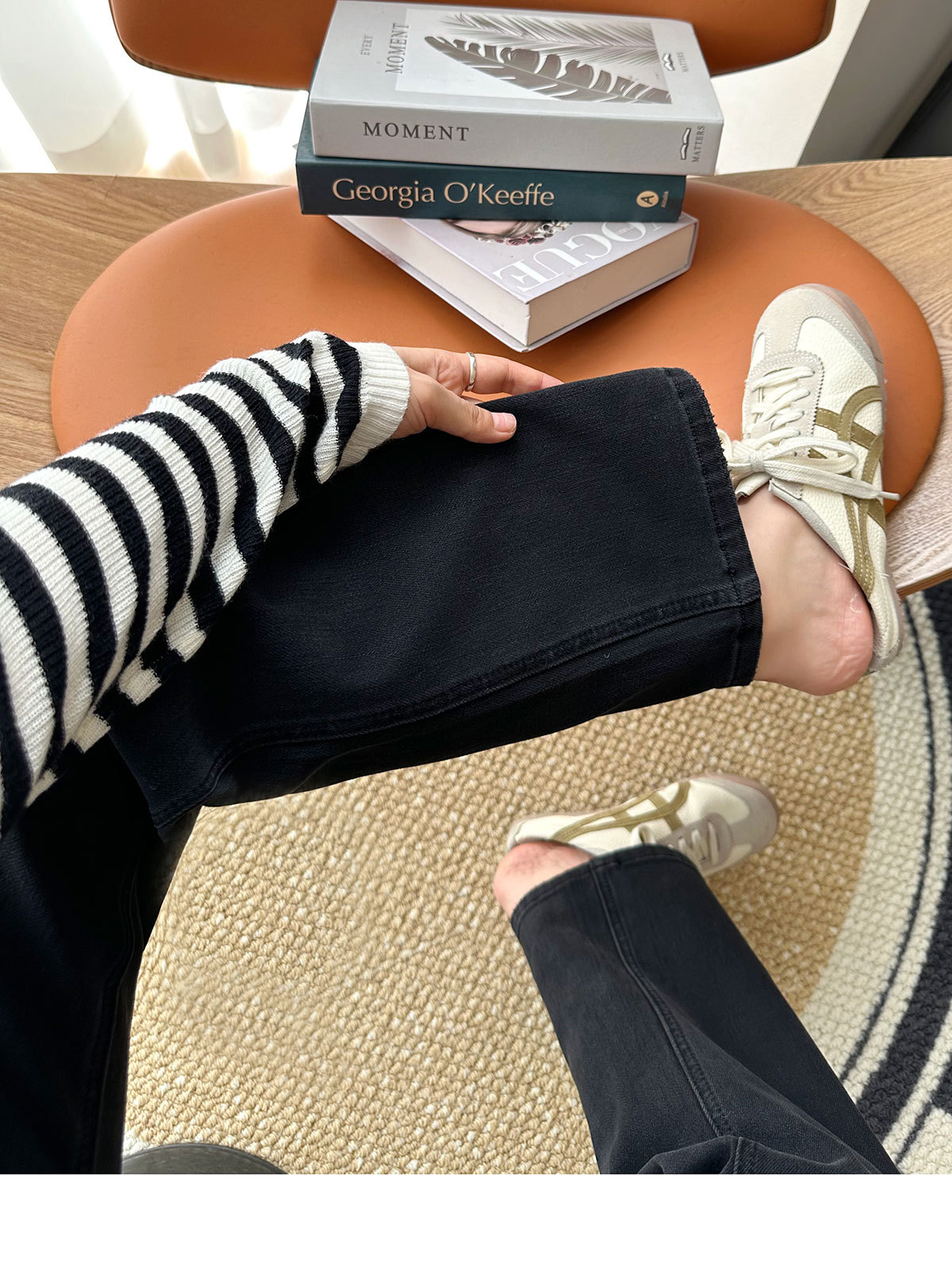 Close your eyes and join the series! New four-sided stretch fleece jeans for women in autumn and winter, slim and leg-slimming, straight-leg wide-leg pants pic 20