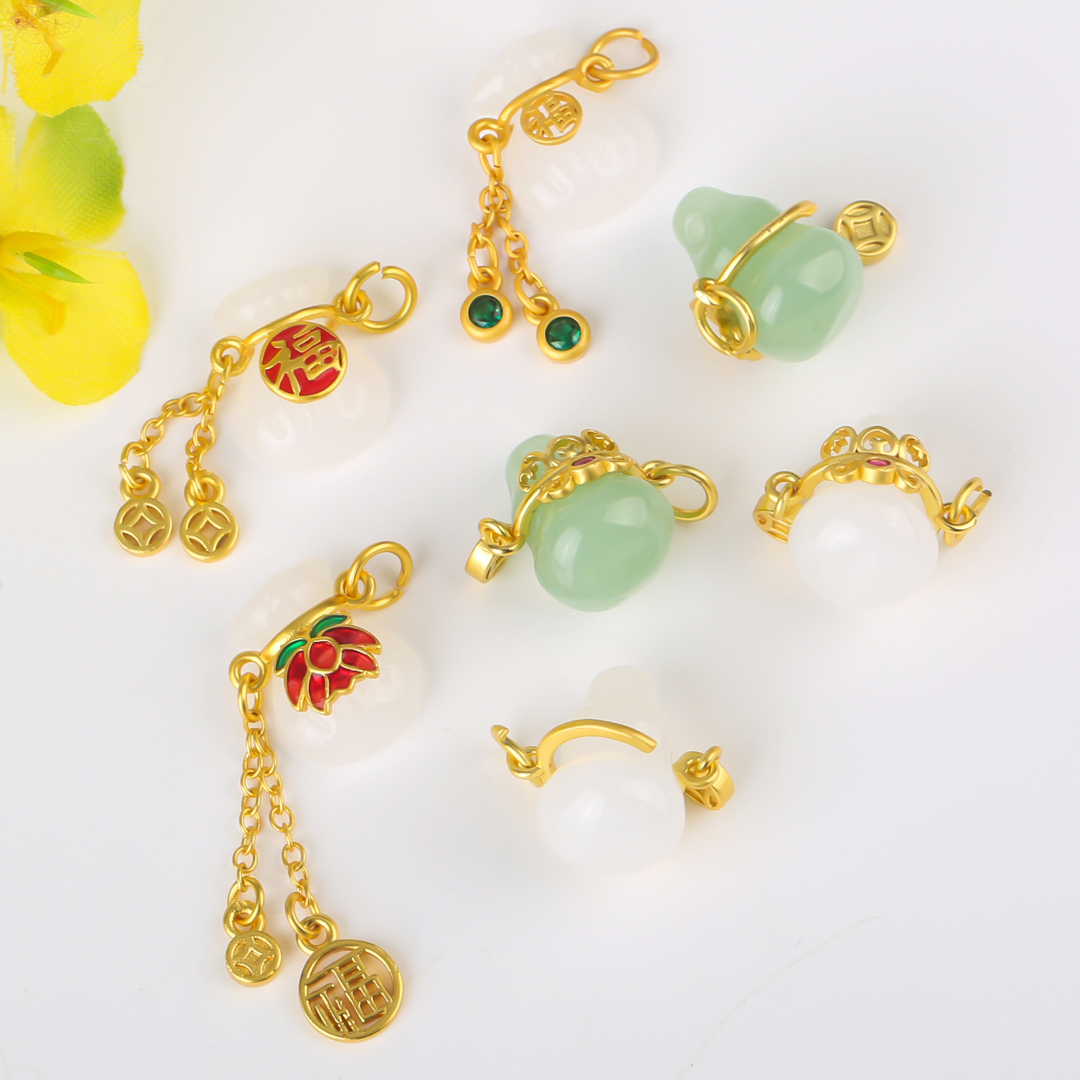 18k gold-plated color-preserving sand gold loose beads embossed lucky beads diy jewelry bracelets, necklaces, beaded sand gold accessories wholesale pic 2