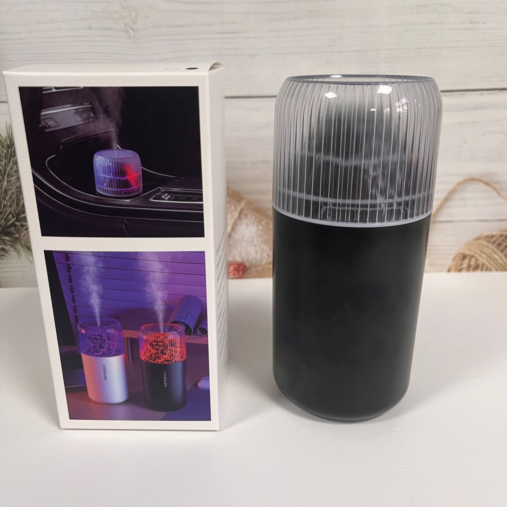 跨境新款仿真火焰加湿器创意七彩氛围灯大雾量补水车载雾化加湿器详情6