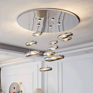 复式别墅挑高客厅餐厅光立方吊灯售楼处店铺商用工程大堂吧台灯具详情10