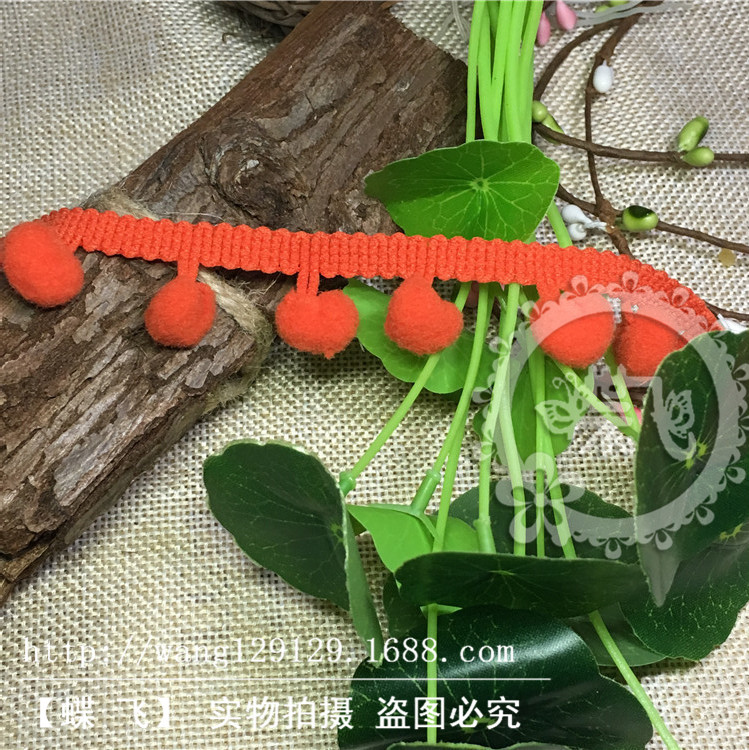 35个色现货供应1.3cm中直角毛球花边服装辅料三角球DIY手工花边辅料毛球详情27