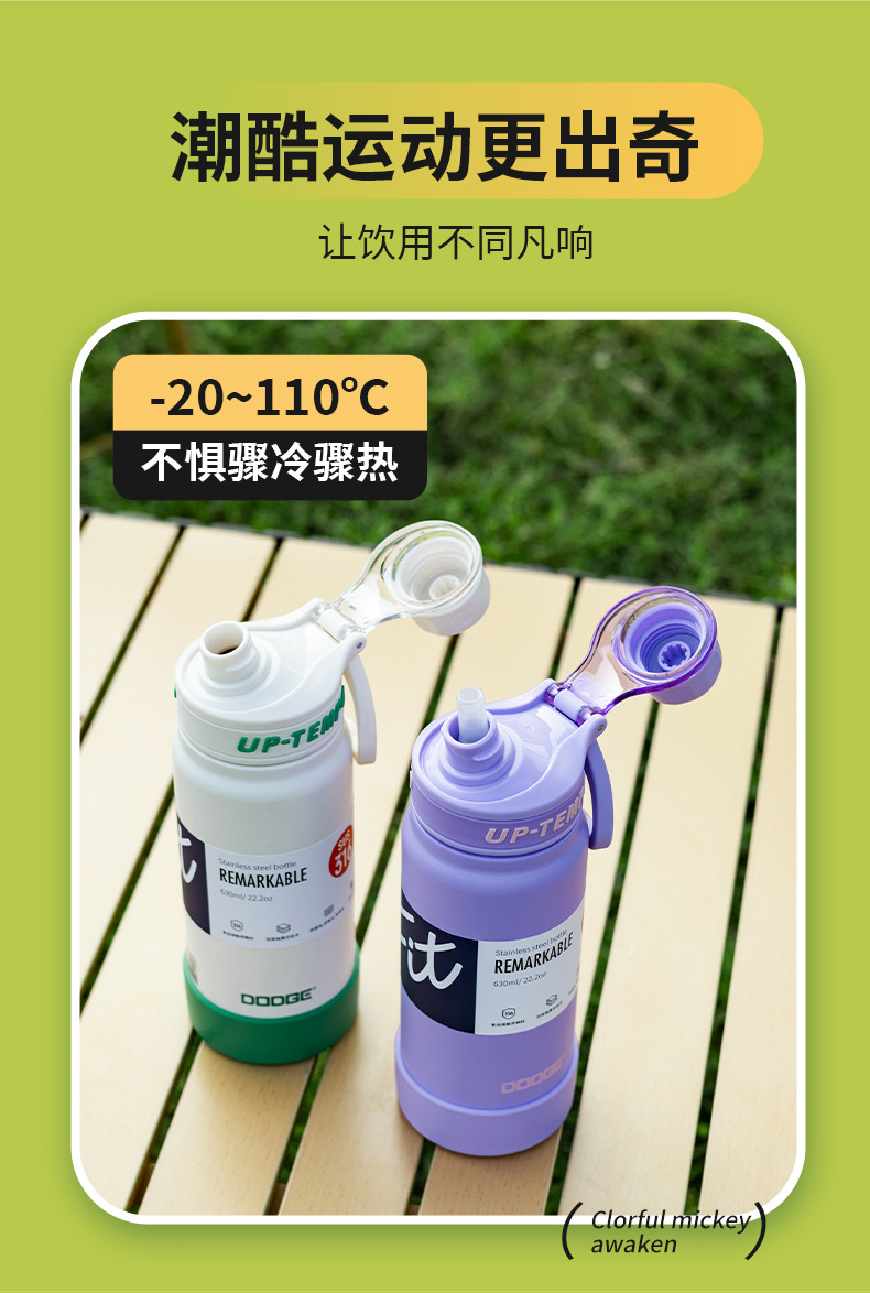 希乐道奇新款大容量保温杯 运动户外健身便携手提 学生保温水杯详情3