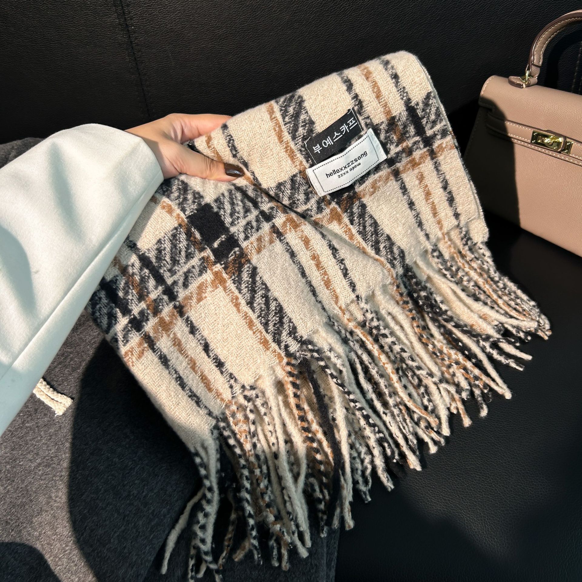 格子围巾女秋冬新款百搭保暖围脖披肩围巾 韩版情侣围巾冬天爆款详情22