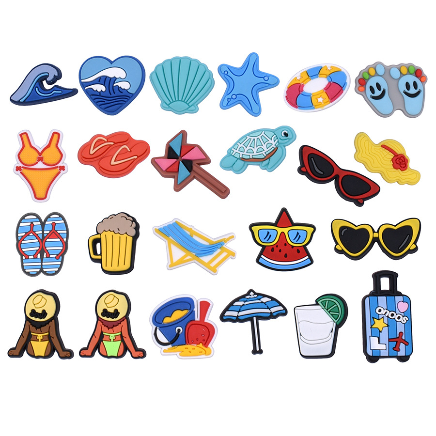 新款半3D彩色花朵系列箱包胸针饰品配件小号立体软胶贴片diy配饰详情13