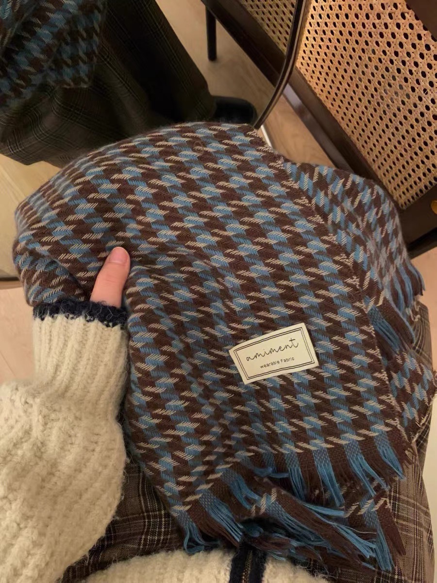 格子大集合~韩系格子流苏ins围巾女秋冬季百搭学生保暖氛围感围脖详情18