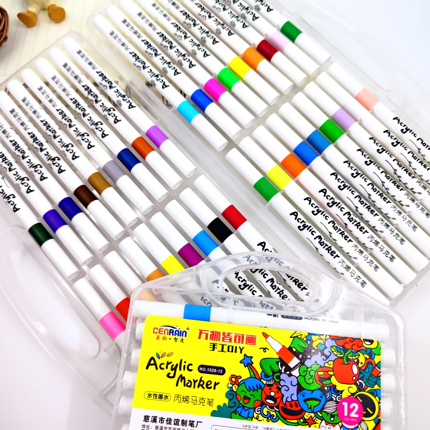 晨韵丙烯马克笔批发水性速干大容量彩色涂鸦绘画笔叠色文具记号笔详情9