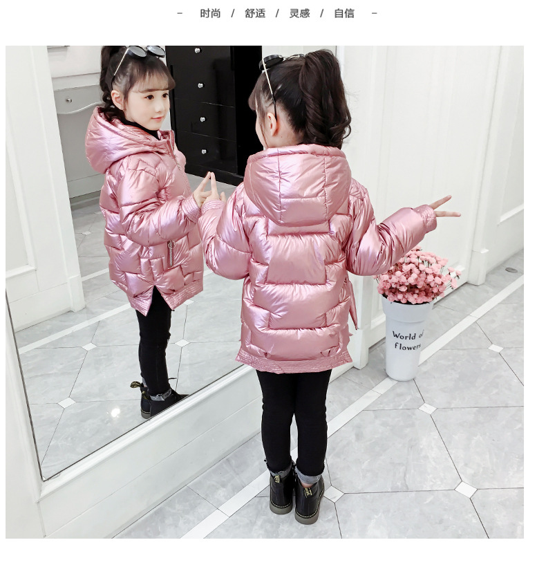 2022 New style of winter cotton-padded clothes for girls: Stylish and casual cotton-padded clothes for little girls, thickened Korean version for big kids to wear outside in winter pic 15