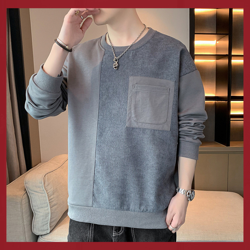 Cotton casual pants for men 2023 Spring/autumn knitted sports tapered sweatpants, loose, large-sized, fleece and thickened straight-leg pants pic 1