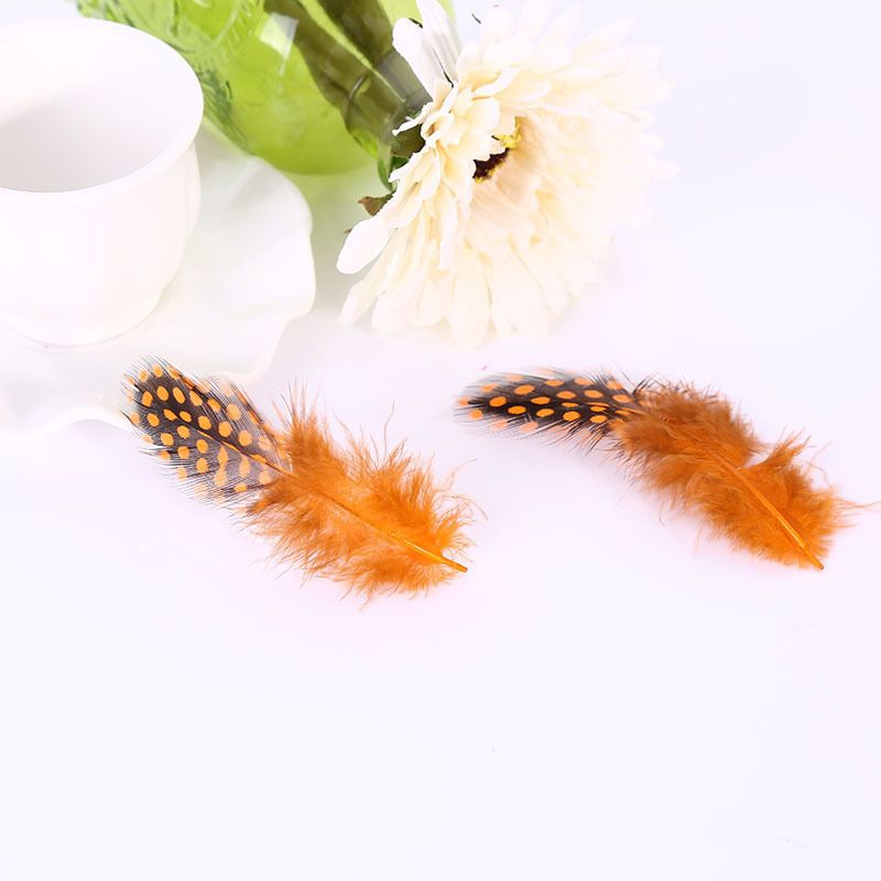 Pearl chicken feather black and white dot DIY corsage earrings, ear-picking materials, colorful pearls, larger feathers pic 20