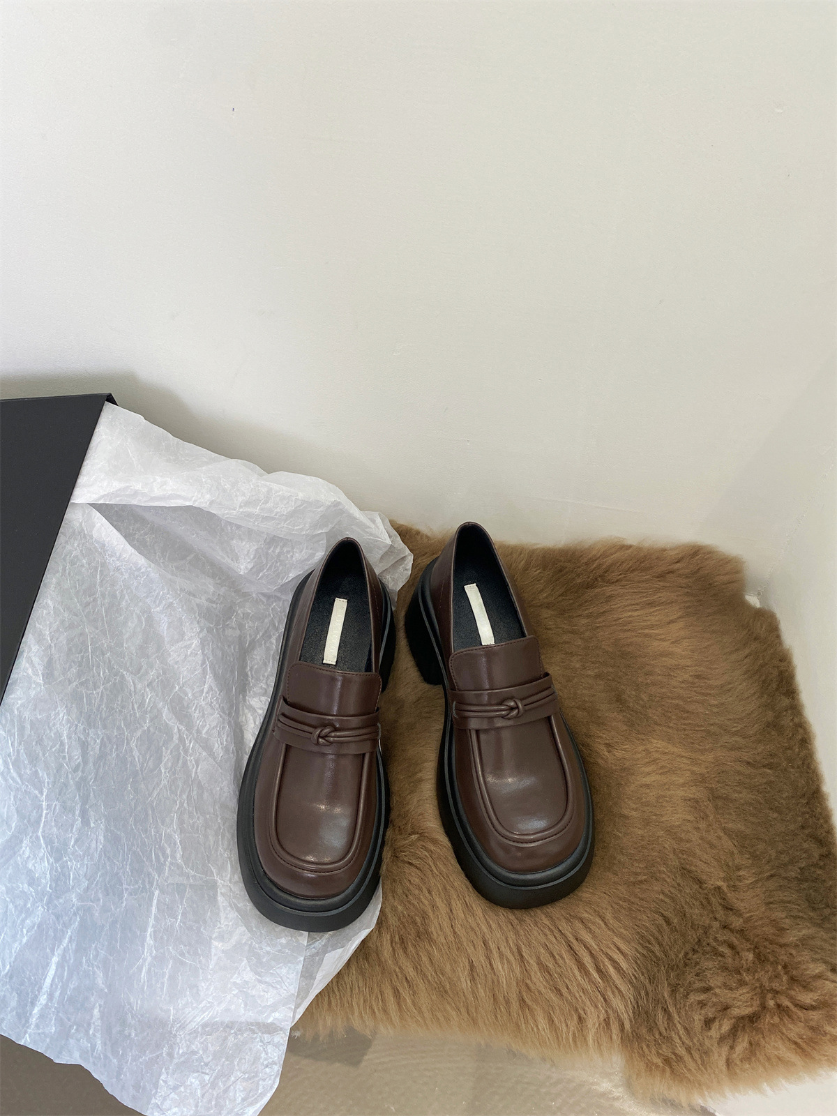 厚底松糕小皮鞋2023新款秋季单鞋女日系JK粗跟乐福鞋详情9