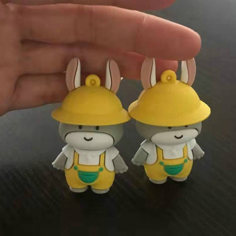 PVC soft rubber keychain small pendant doll wholesale, car keychain hanging decoration, cute panda cartoon keychain pic 11