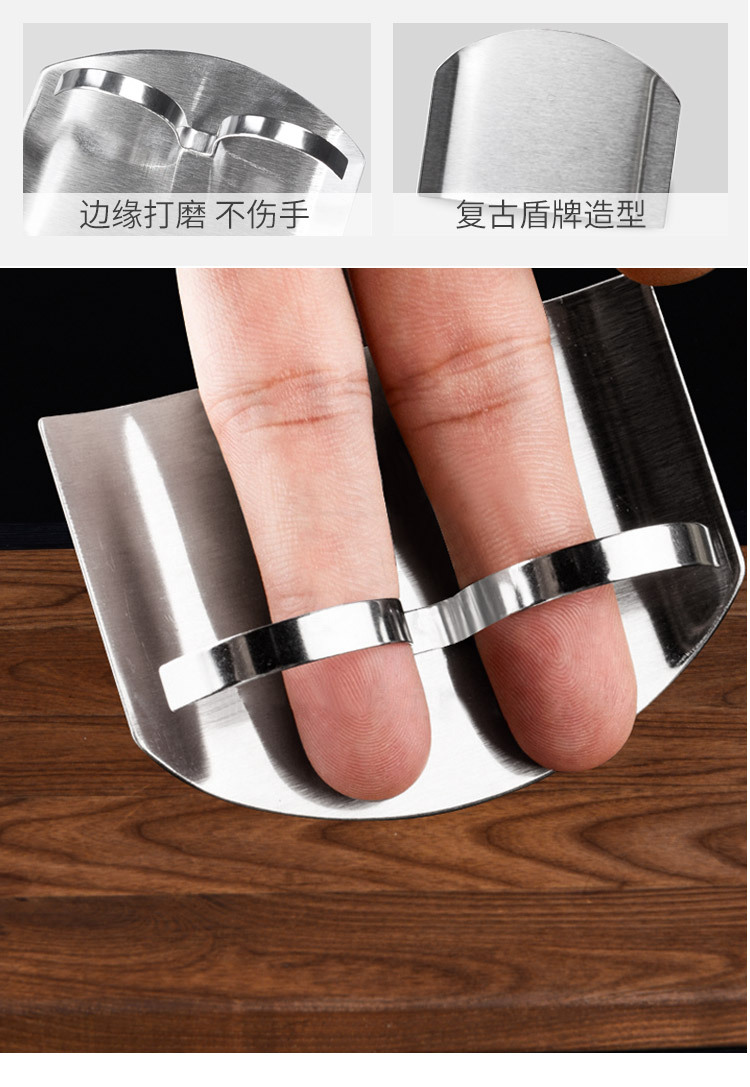 Factory direct sales of kitchen small tools, stainless steel multi-purpose anti-cutting hand and finger guards, vegetable cutting hand guards pic 12