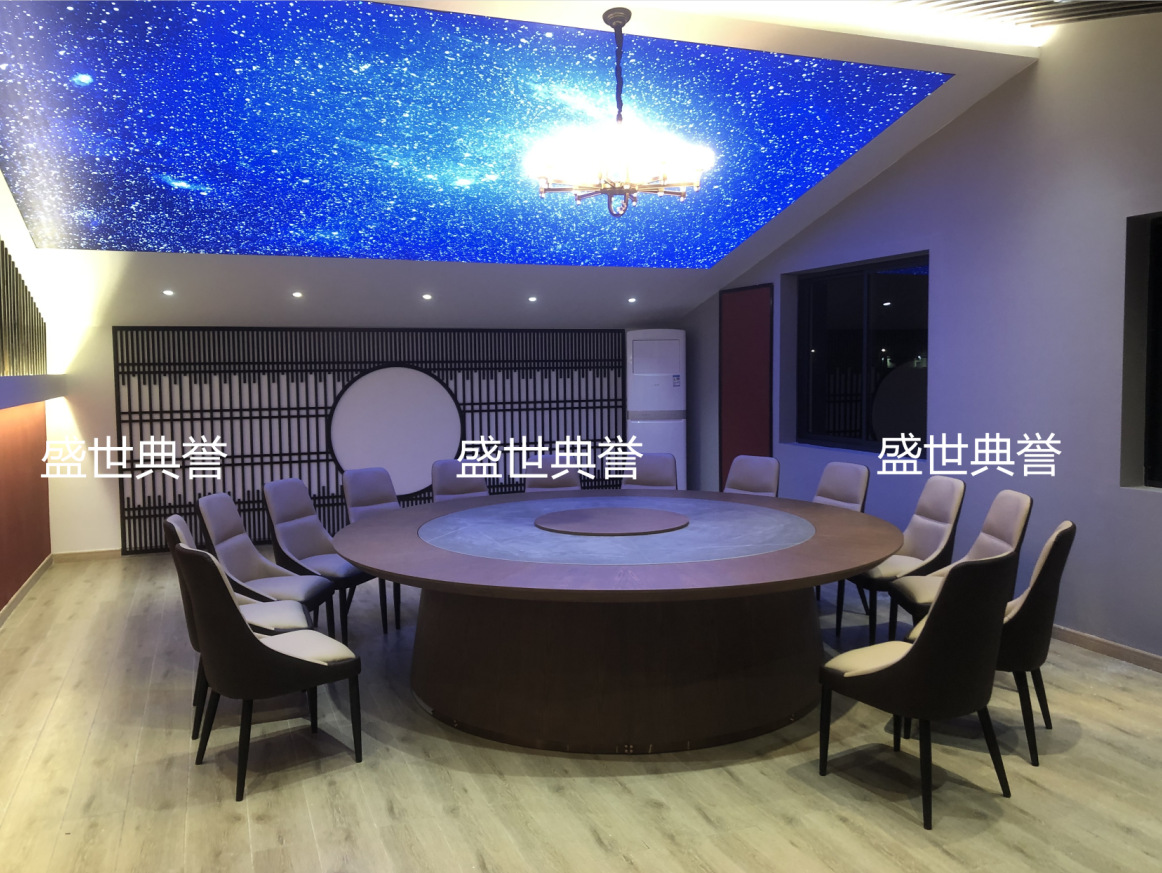 Solid wood electric dining tables and chairs for star-rated hotels in Qingdao, seafood restaurant private rooms, flat-level electric tables with lifting mechanisms pic 19