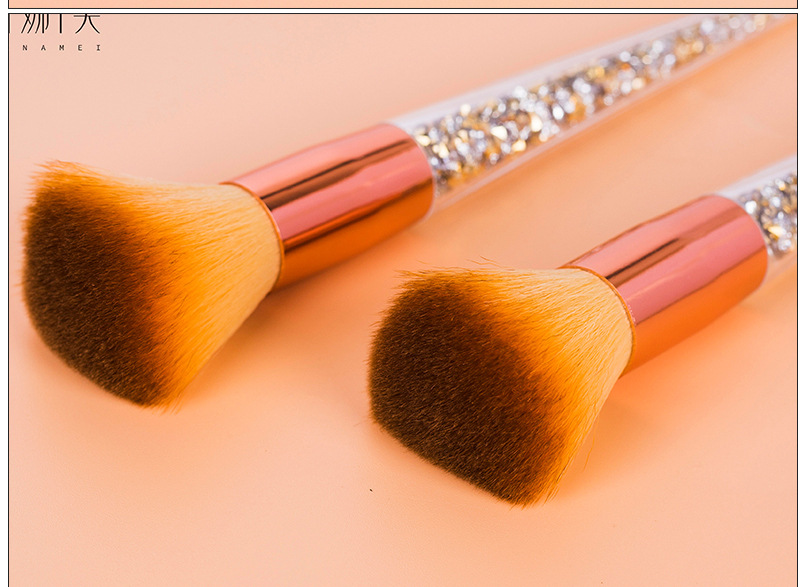 Fine flash acrylic brush handle, single makeup brush, diamond loose powder brush, blush brush, portable and portable beauty tools in stock pic 9