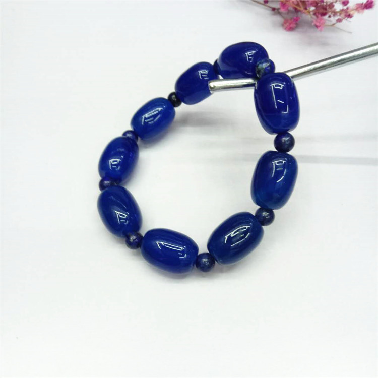 The new popular jewelry, natural blue agate bucket bead bracelet, DIY drum bead and natural stone bracelet, is selling well pic 8