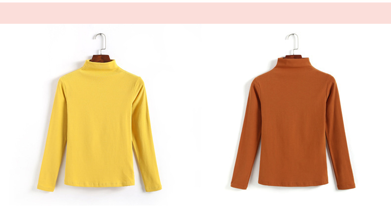 纯棉打底衫女半高领长袖t恤中领洋气内搭黑色秋衣2022春秋季新款详情30