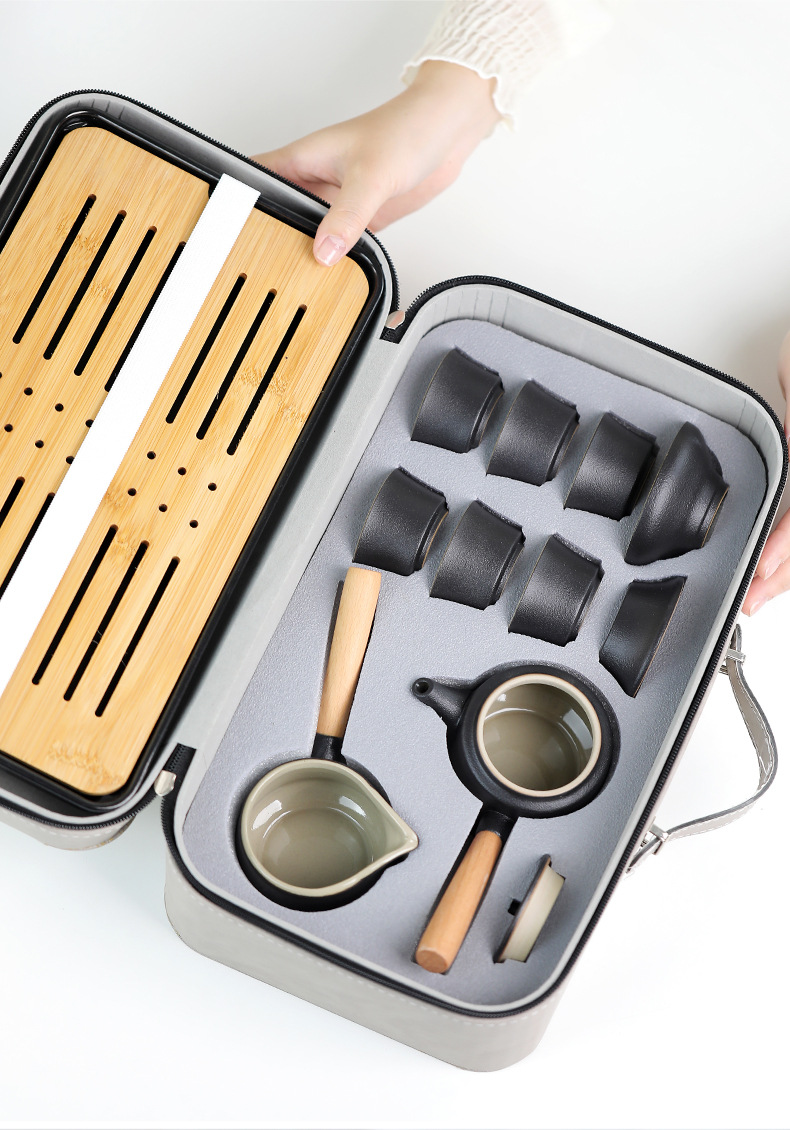Wholesale travel tea sets, tea trays, household Gongfu tea sets, outdoor portable teapots, ceramic New Year gifts pic 8