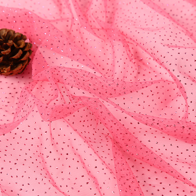 Gold-embossed mesh yarn with stars scattered all over the sky, gold-leafed glitter fabric, powder-sprinkled mesh and sequined yarn pic 2