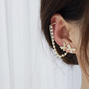 Zircon leaf earrings, long and elegant, versatile earrings S925, exquisite earrings design sense, beautiful stud earrings for women B460 pic 5